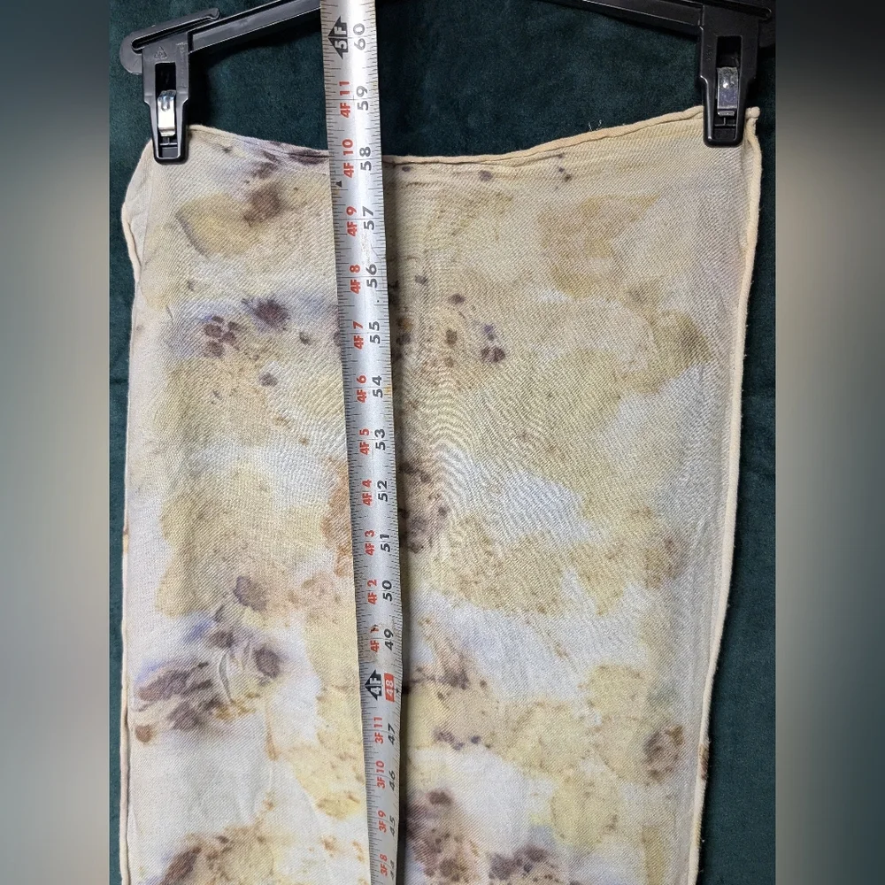 Elegant Eco-Printed Hand Dyed Natural Multicolor Scarf